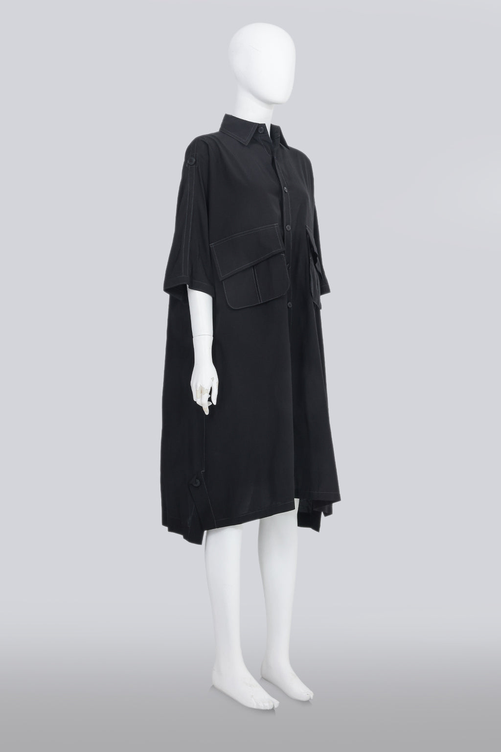 Y'S - A BLACK UTILITY DRESS