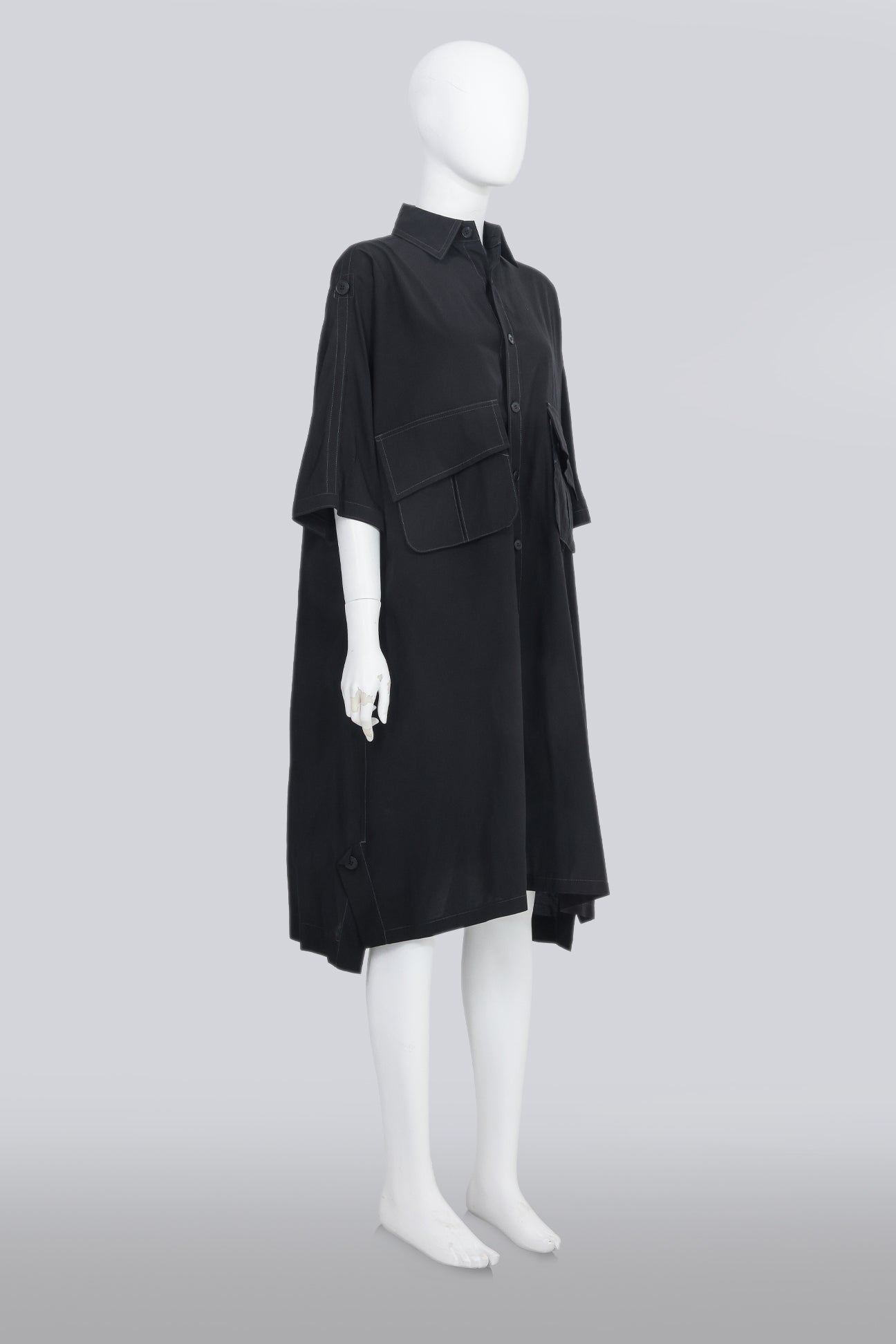 Y'S - A BLACK UTILITY DRESS