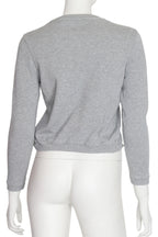 CARVEN - A GREY COTTON CROPPED SWEATSHIRT