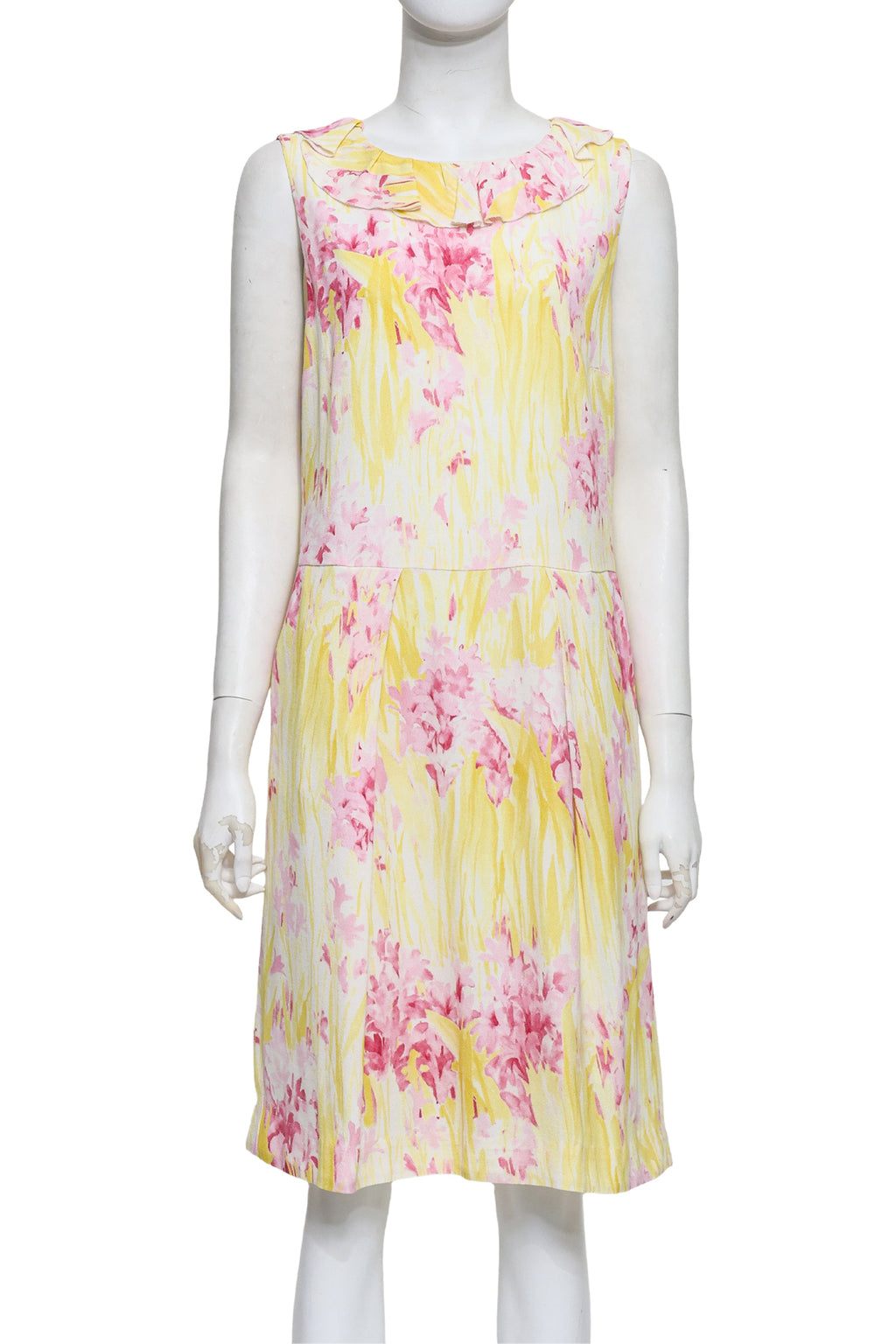 RED VALENTINO - A FLORAL PRINT SLEEVELESS DRESS