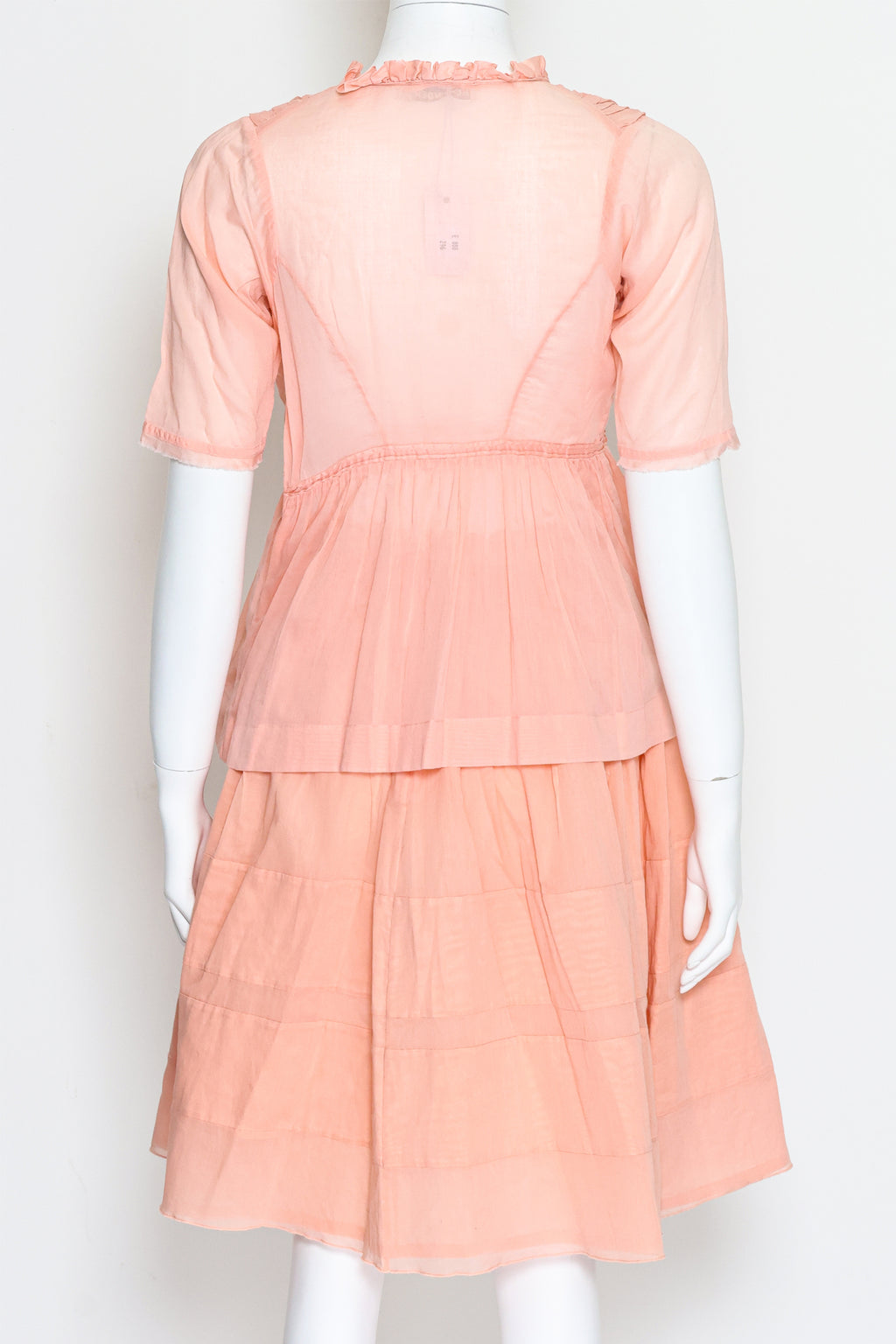 JIL SANDER - A PEACH COTTON BLOUSE AND SKIRT SET