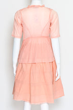 JIL SANDER - A PEACH COTTON BLOUSE AND SKIRT SET
