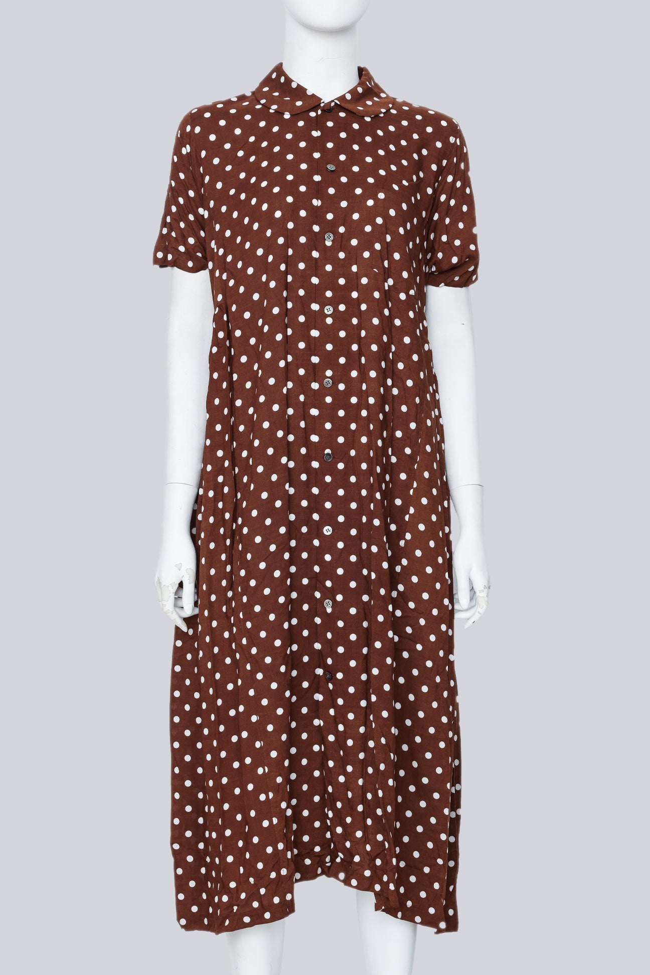 COMME DES GARÇONS - A 2015 BROWN AND WHITE POLKA DOT DRESS | Buy