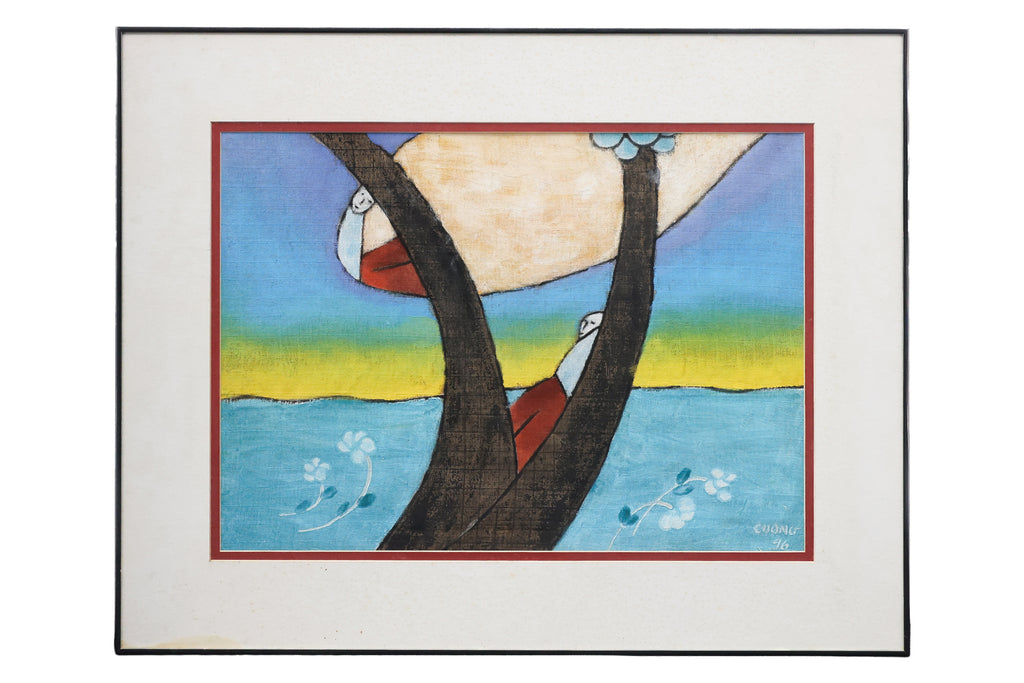 LE THIET CUONG (VIETNAMESE, B. 1962) - BIRD & TREE WITH MAN