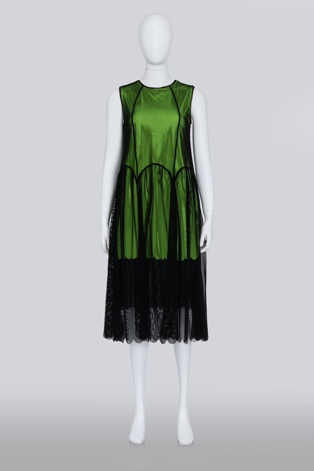 PASKAL - A NEON GREEN DRESS WITH BLACK MESH