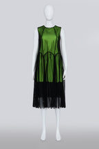 PASKAL - A NEON GREEN DRESS WITH BLACK MESH