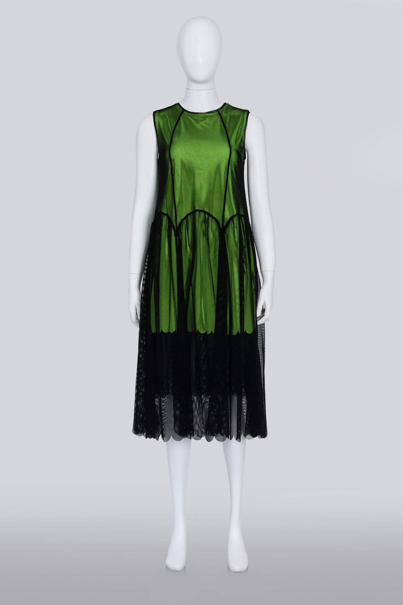 PASKAL - A NEON GREEN DRESS WITH BLACK MESH