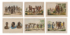 SIX HAND-COLOURED ETHNOGRAPHIC ENGRAVINGS OF INDIGENOUS AUSTRALIANS, M. G. L. DOMENY DE RIENZY, 1836