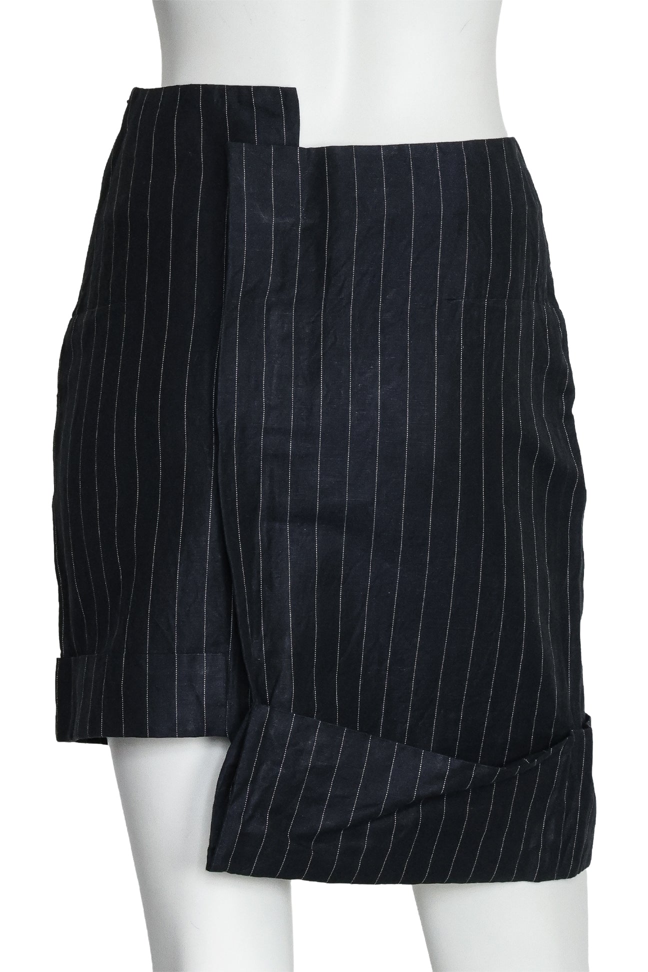 JACQUEMUS - A NAVY PINSTRIPE SKIRT
