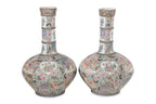 A VERY LARGE PAIR OF FAMILLE ROSE MANDARIN PORCELAIN VASES