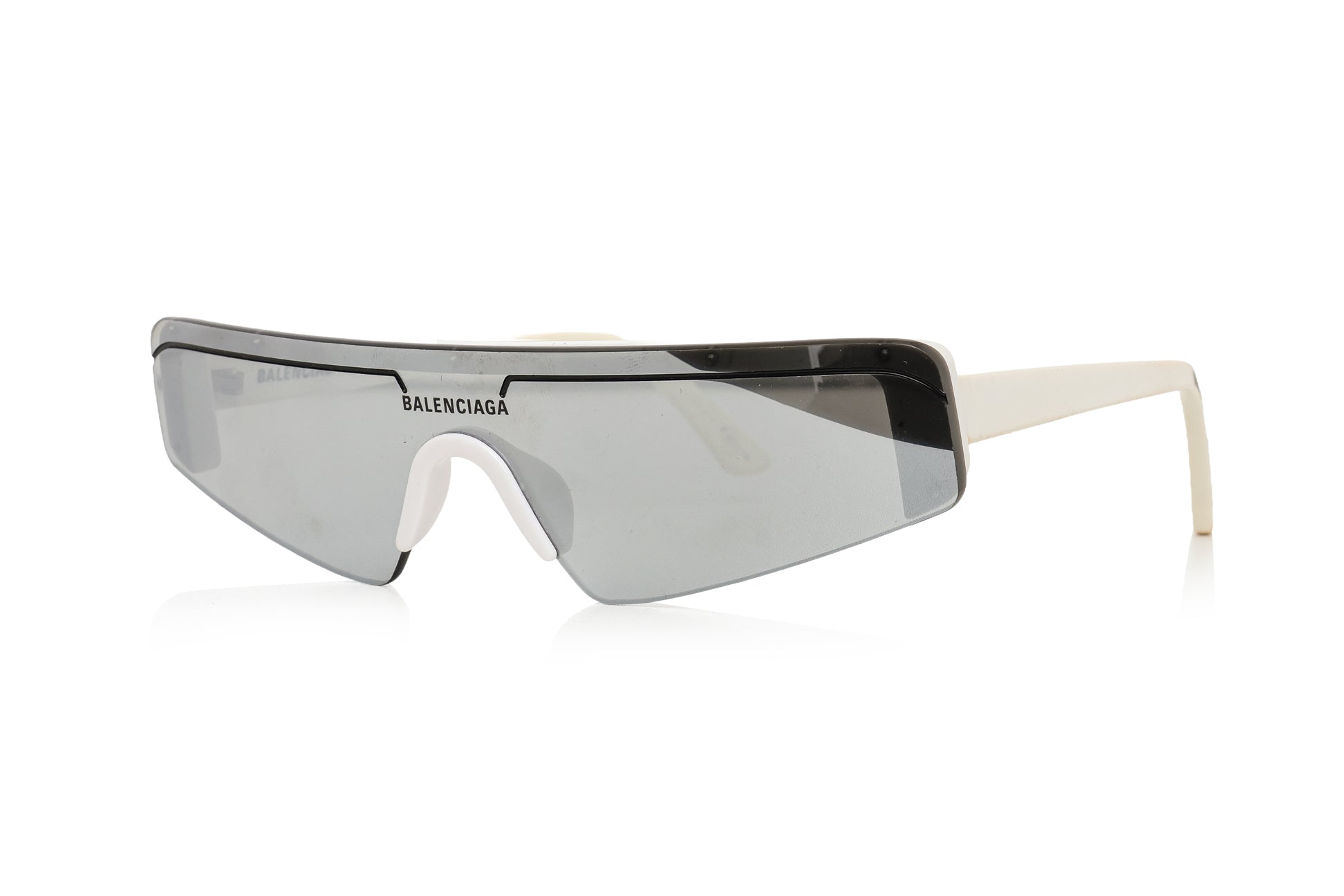 BALENCIAGA & LOEWE - TWO PAIRS OF MIRRORED VISOR SUNGLASSES