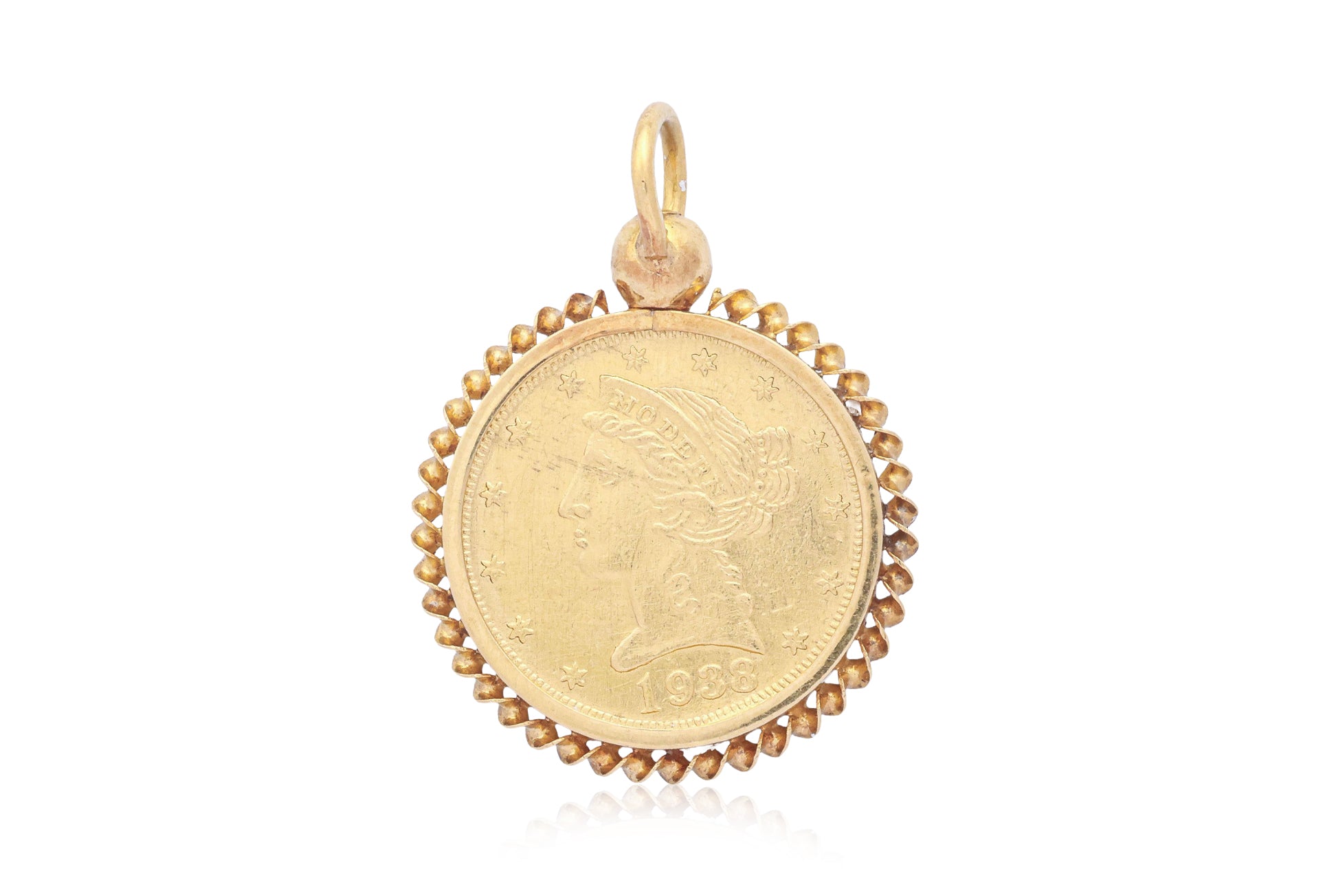 A PRIZE JEWELLERY MODERN FLOWER GOLD PENDANT
