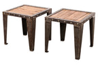 A PAIR OF INDUSTRIAL STYLE SIDE TABLES