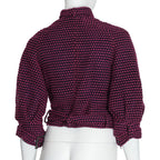 EMPORIO ARMANI - A PINK AND BLACK BELTED JACKET WITH BUCKET DETAILS, PRE-FALL 2014