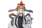 A SET OF THREE CHINESE PORCELAIN FU, LU, SHOU FIGURES