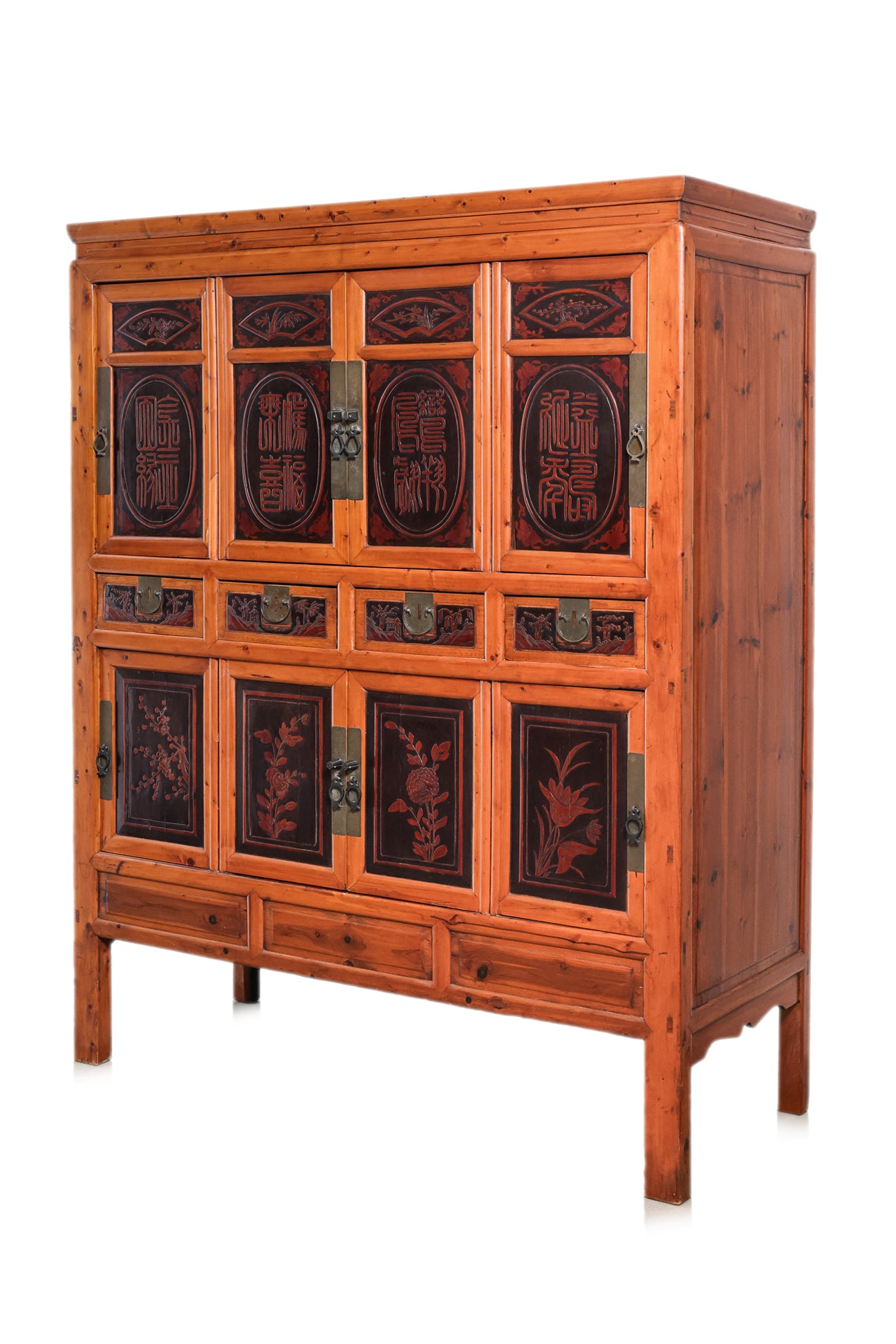 A CHINESE PINE WEDDING CABINET