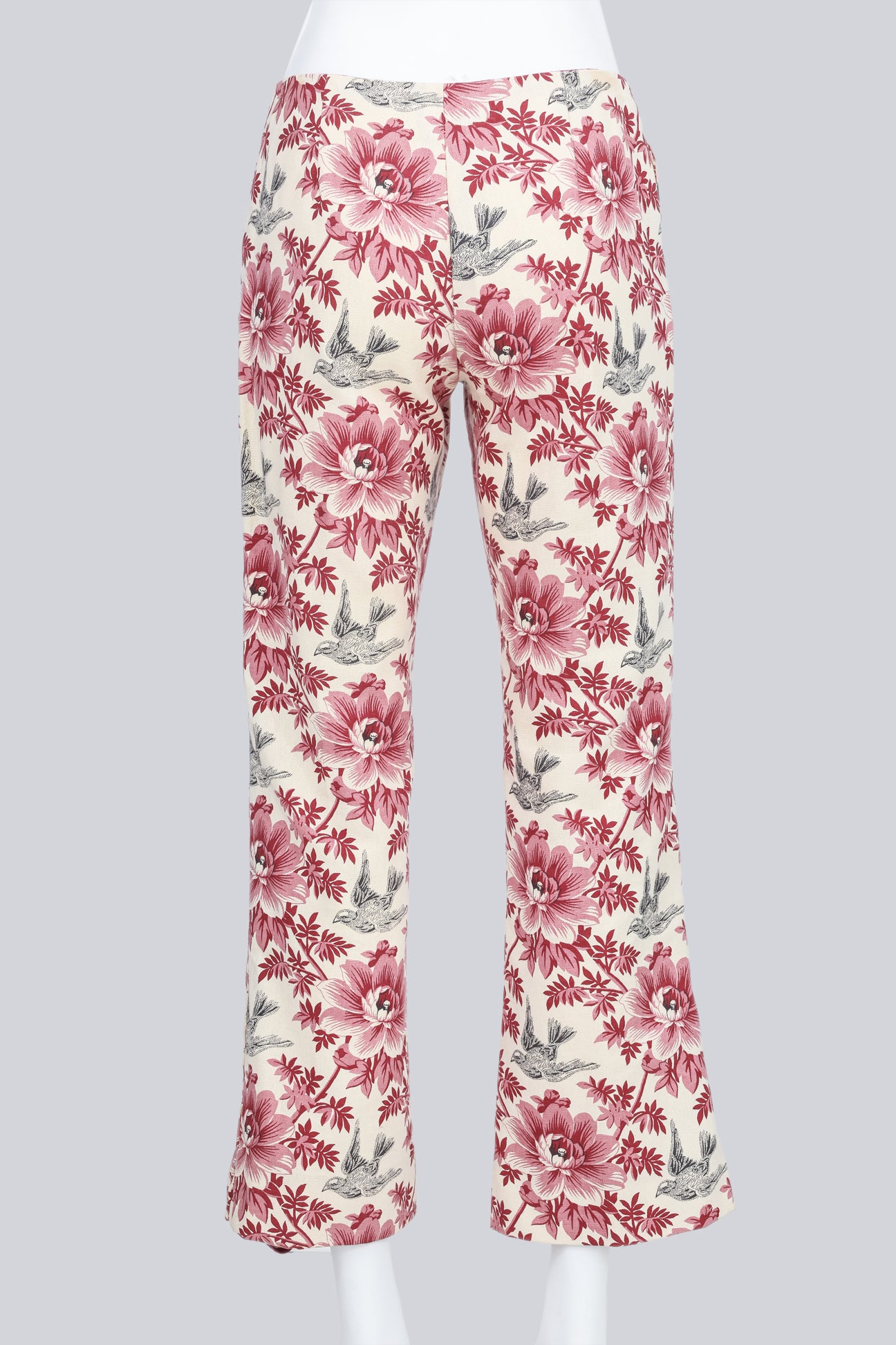 AMEN - COTTON PINK AND WHITE CHINTZ TROUSERS