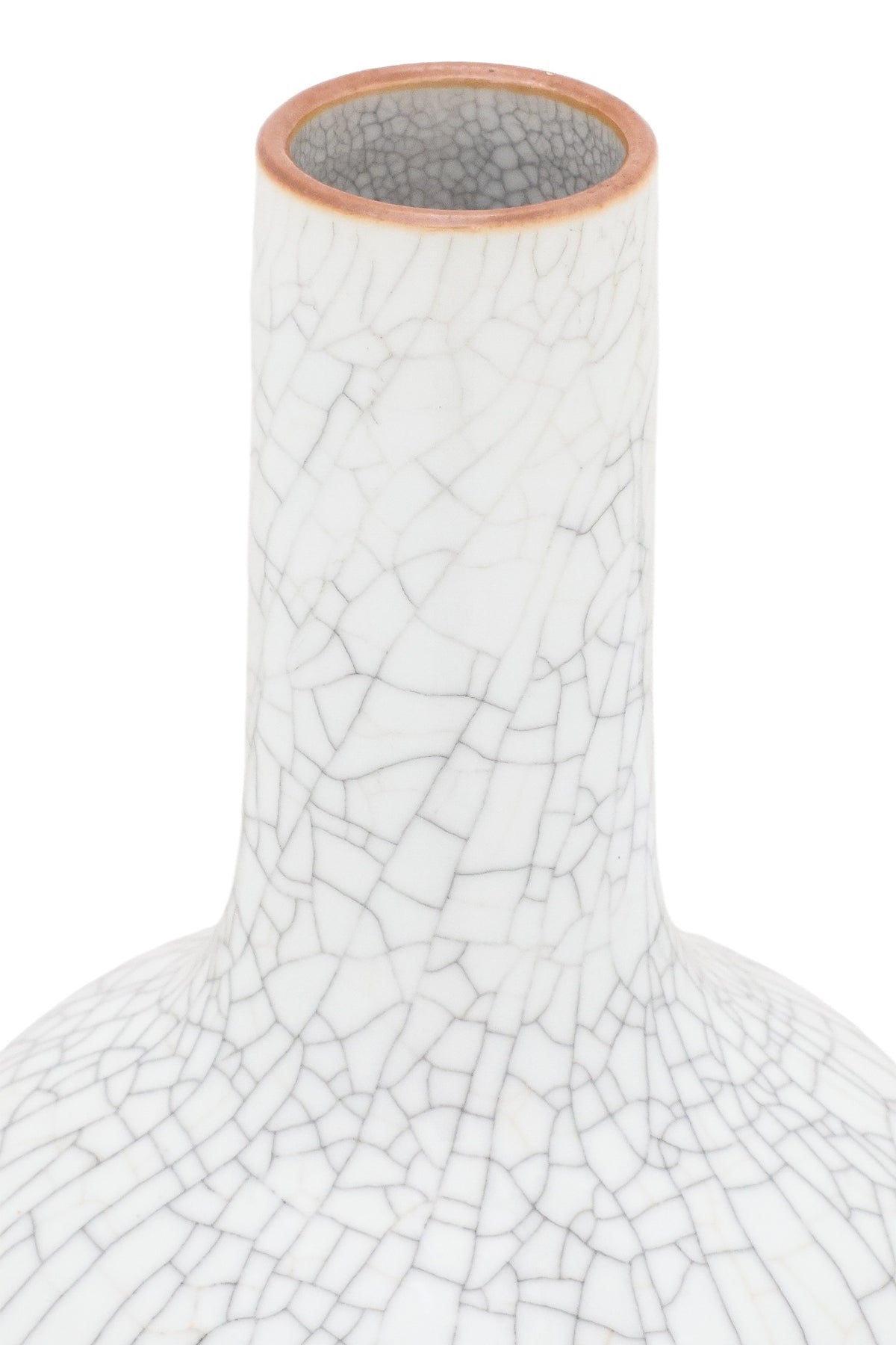 A CRACKLE-GLAZED PORCELAIN BOTTLE VASE