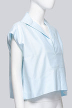 BALENCIAGA - A BABY BLUE CROPPED SHIRT