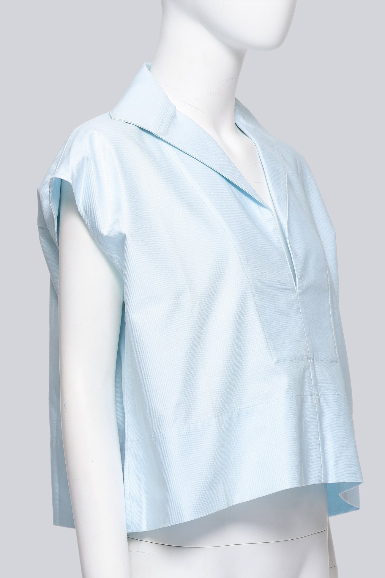 BALENCIAGA - A BABY BLUE CROPPED SHIRT