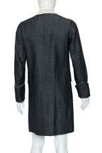 HELMUT LANG - A GREY WOOL COAT WITH CONTRAST COLLAR