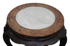 A MARBLE INSET ELM CIRCULAR OCCASIONAL TABLE