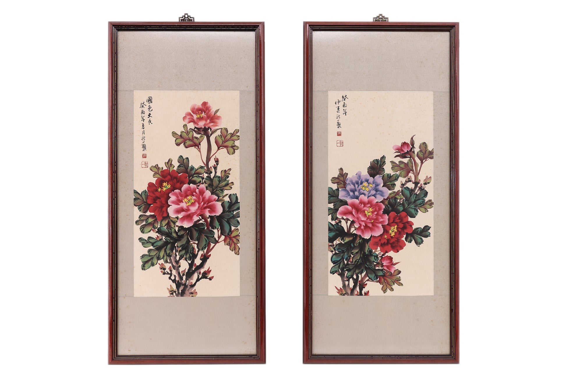 TWO CHINESE INKS - PEONIES
