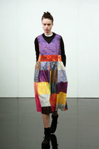 COMME DES GARÇONS TRICOT - A 2014 MULTICOLOURED PATCHWORK SLEEVELESS DRESS