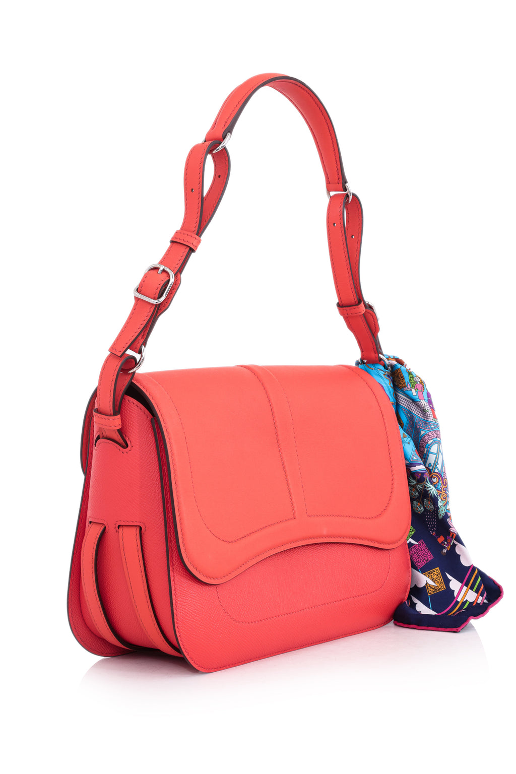 HERMÈS – AN ORANGE POPPY ‘HARNAIS’ BAG