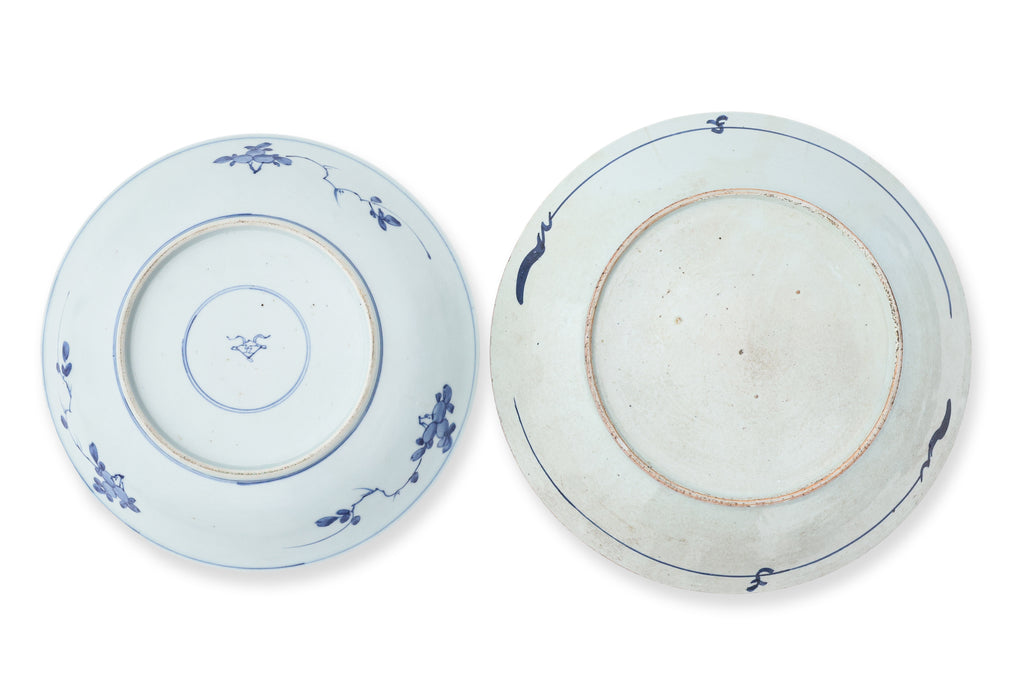 TWO BLUE AND WHITE PORCELAIN DISHES