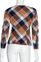JUNYA WATANABE - AN ORANGE PLAID WOOL-BLEND TOP, FALL RTW 2013