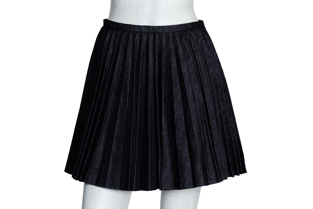 J.W. ANDERSON - A PLEATED DENIM MINI SKIRT