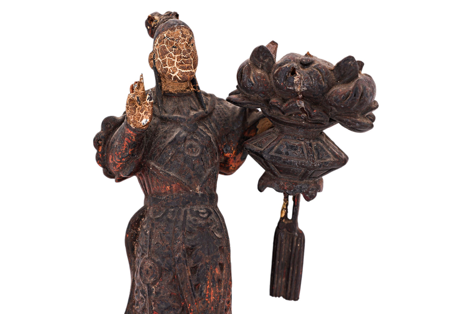 TWO CHINESE CARVED WOOD FIGURES
