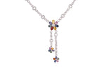 A MULTI-COLOUR SAPPHIRE AND DIAMOND NECKLACE