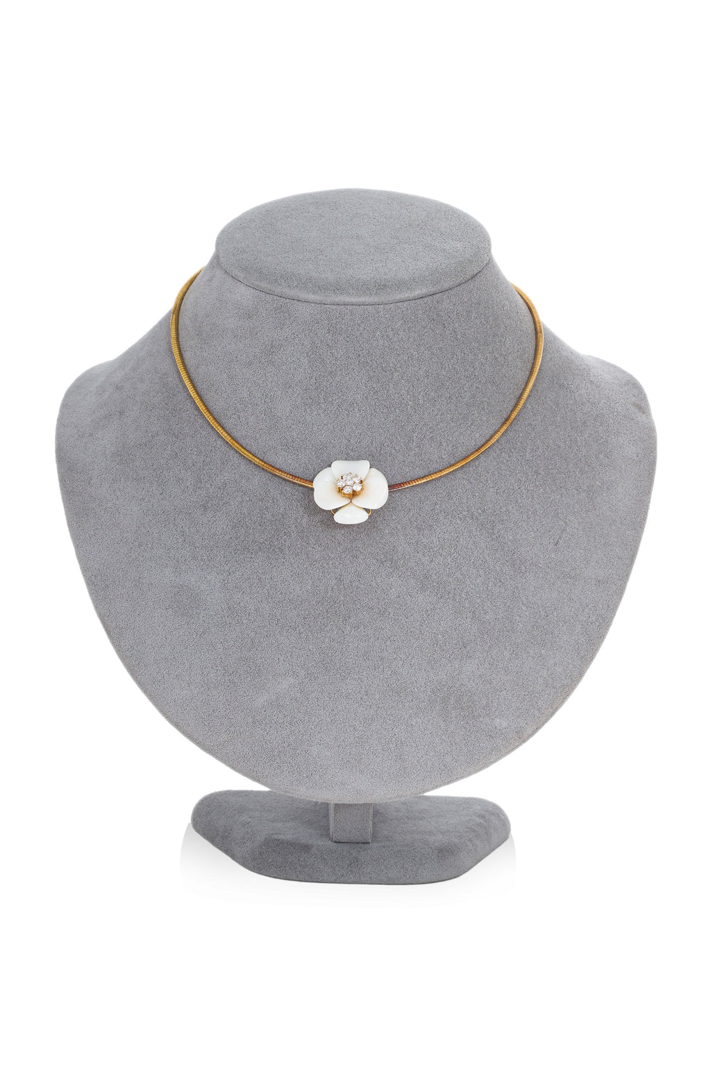 A DIAMOND AND CORAL CHOKER NECKLACE