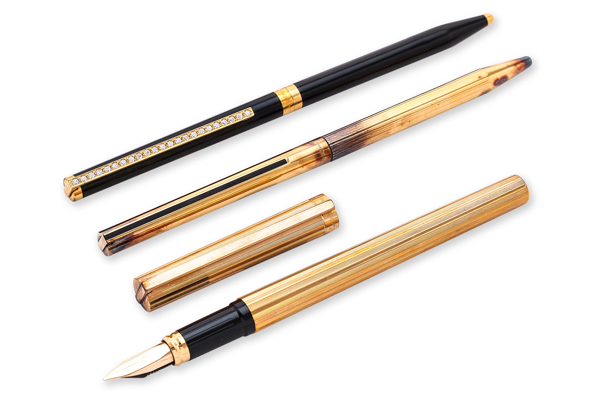 A GROUP OF THREE ST DUPONT PENS