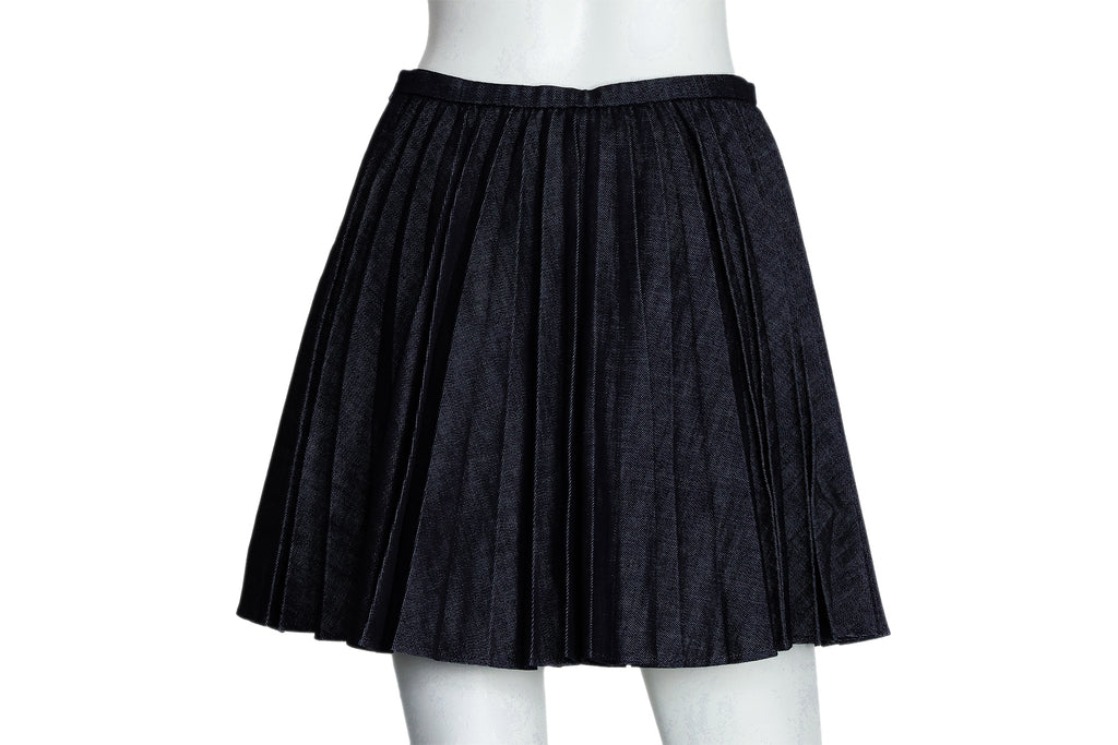 J.W. ANDERSON - A PLEATED DENIM MINI SKIRT