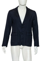 COMME ÇA MEN - A COTTON AND LINEN BLEND BLAZER