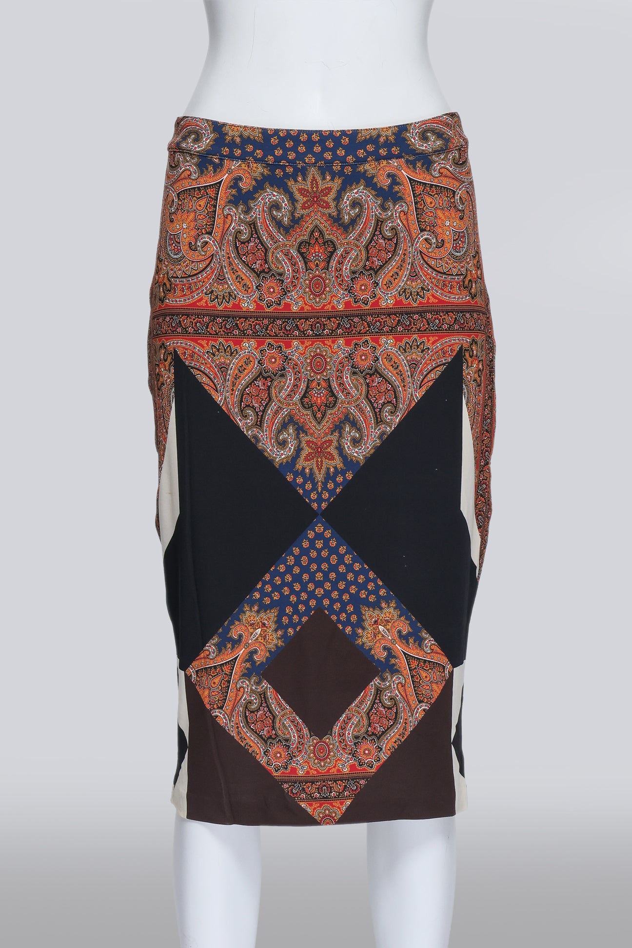 GIVENCHY - A GEOMETRIC PAISLEY PRINT SKIRT