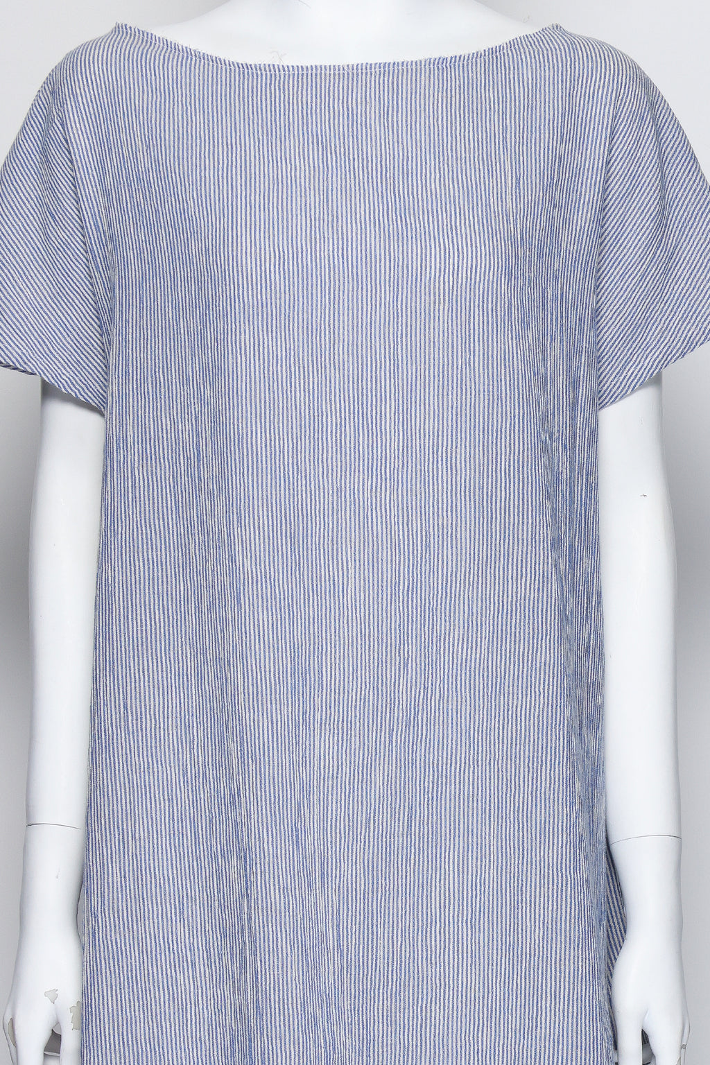 LOEWE - A WHITE AND BLUE STRIPED SHIFT DRESS