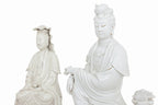 TWO BLANC DE CHINE PORCELAIN FIGURES OF GUANYIN