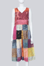 COMME DES GARÇONS TRICOT - A 2014 MULTICOLOURED PATCHWORK SLEEVELESS DRESS
