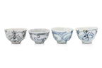 A GROUP OF BLUE AND WHITE BOWLS, JARS AND TEA CUPS