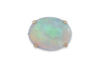 A LARGE OPAL PENDANT/BROOCH ON A CHAIN