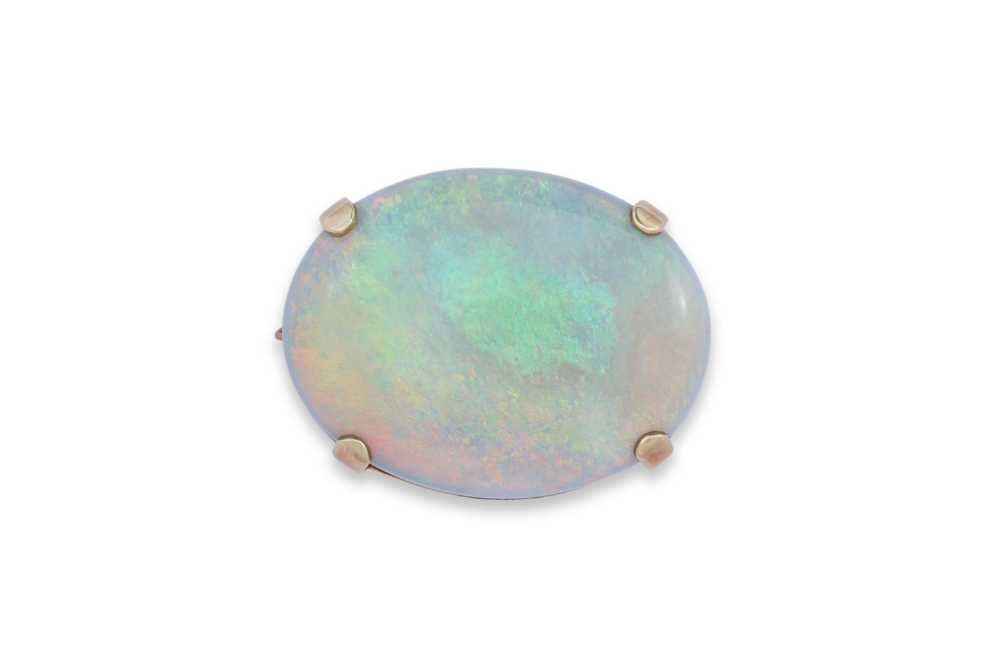 A LARGE OPAL PENDANT/BROOCH ON A CHAIN