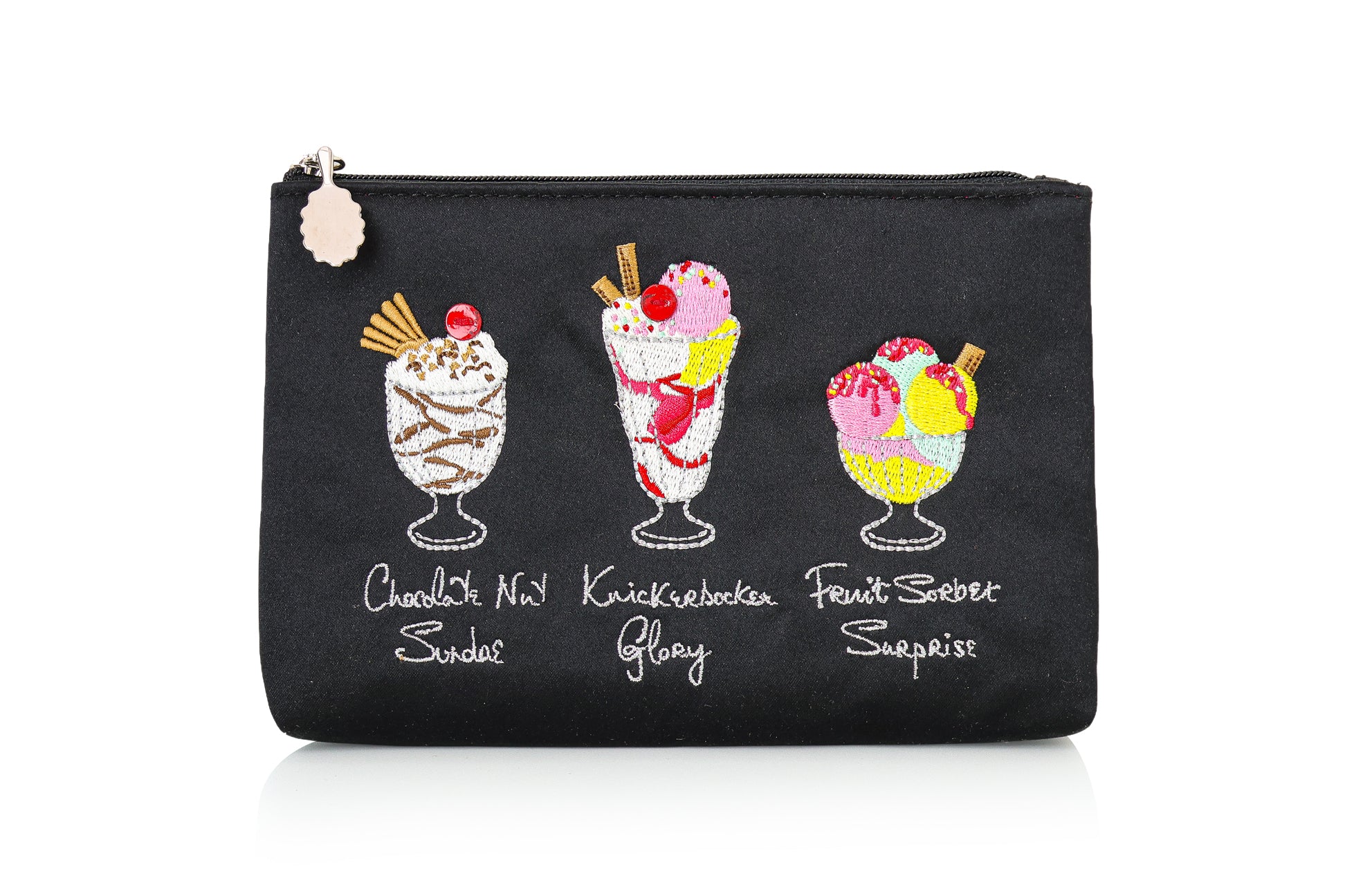 LULU GUINNESS - AN EMBROIDERED ICE CREAM POUCH