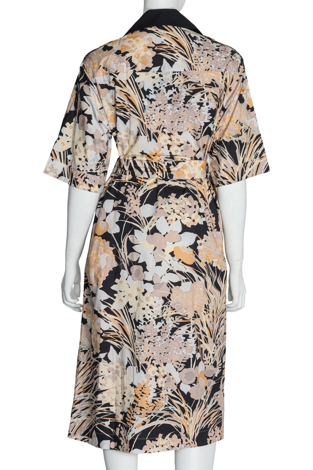 DRIES VAN NOTEN - A FLORAL PRINT DRESS WITH MATCHING BELT