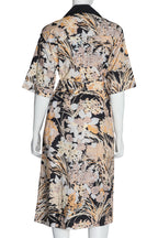 DRIES VAN NOTEN - A FLORAL PRINT DRESS WITH MATCHING BELT