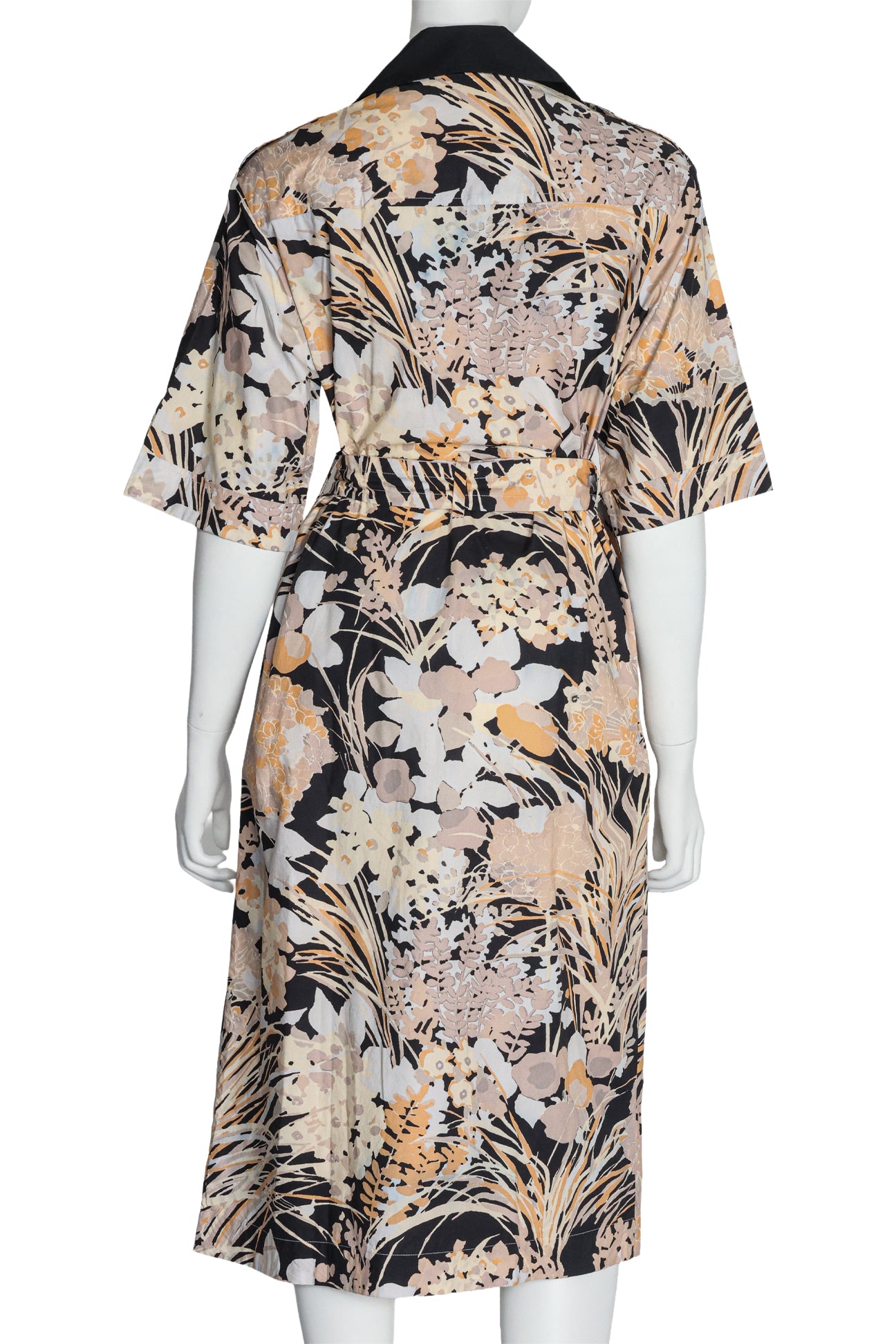 DRIES VAN NOTEN - A FLORAL PRINT DRESS WITH MATCHING BELT