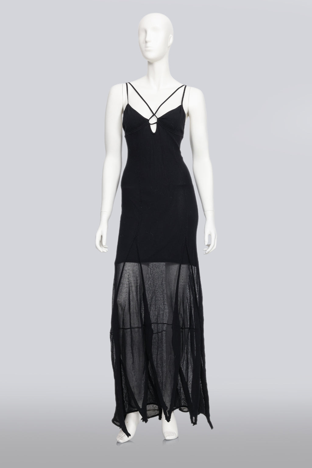 JACQUEMUS - A BLACK 'BASAGIA' MIDI DRESS